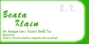 beata klain business card